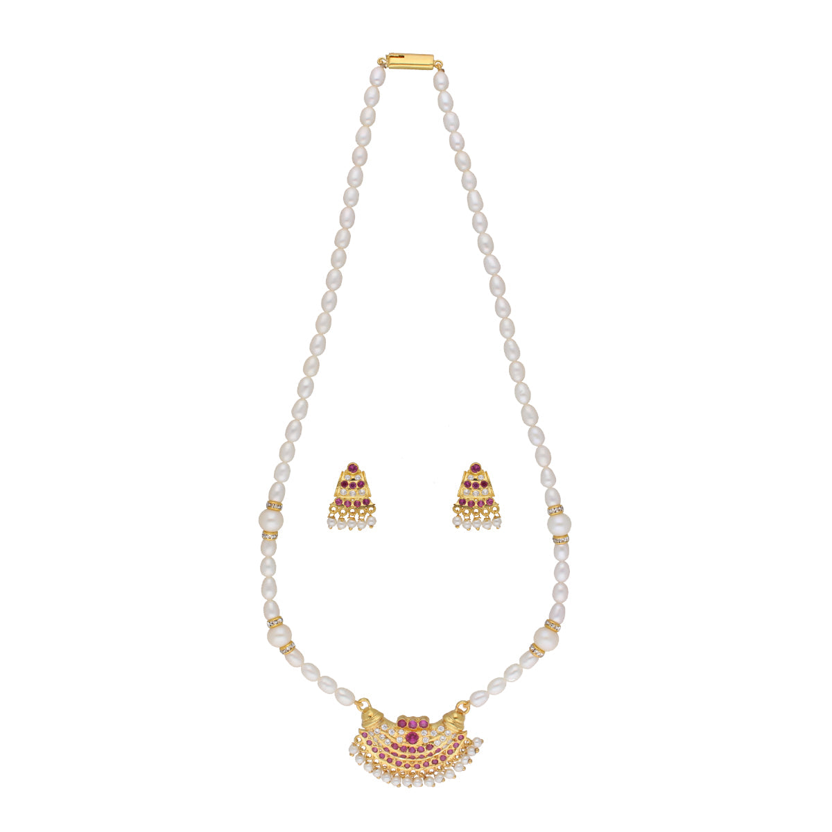 J Pearls Heena 1 Line Round Pearl Necklaces - Real Pearl Jewelry - Distacart