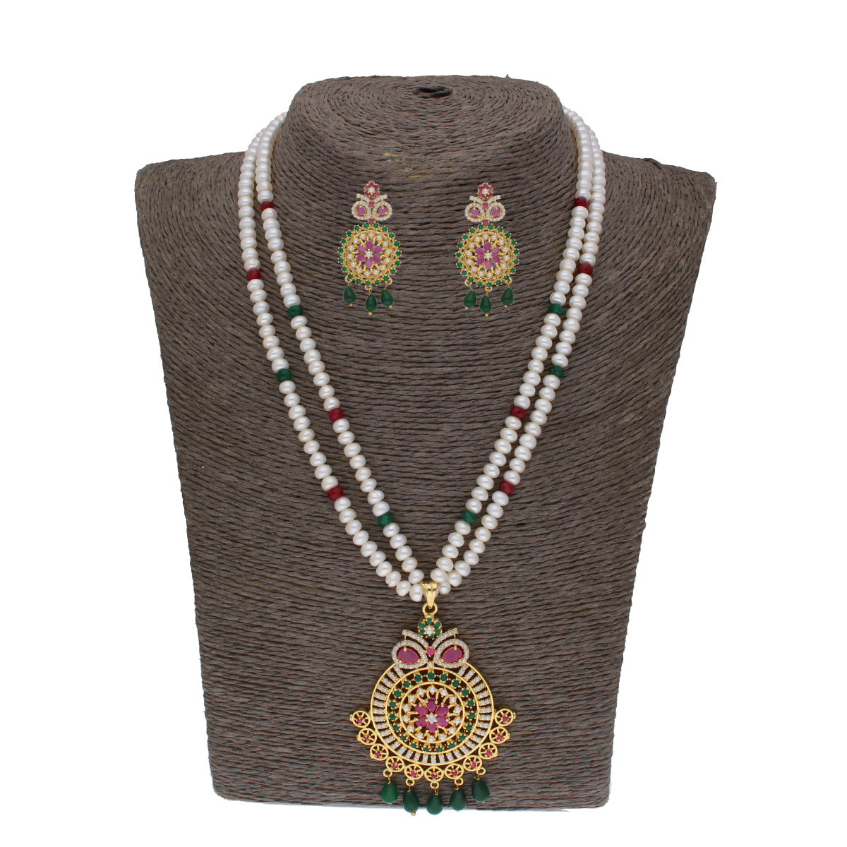 J Pearls Kashika 2 Lines Round Pearl Necklaces - Real Pearl Jewelry - Distacart
