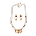 J Pearls Lajita 2 Lines Oval Pearl Necklaces - Real Pearl Jewelry - Distacart
