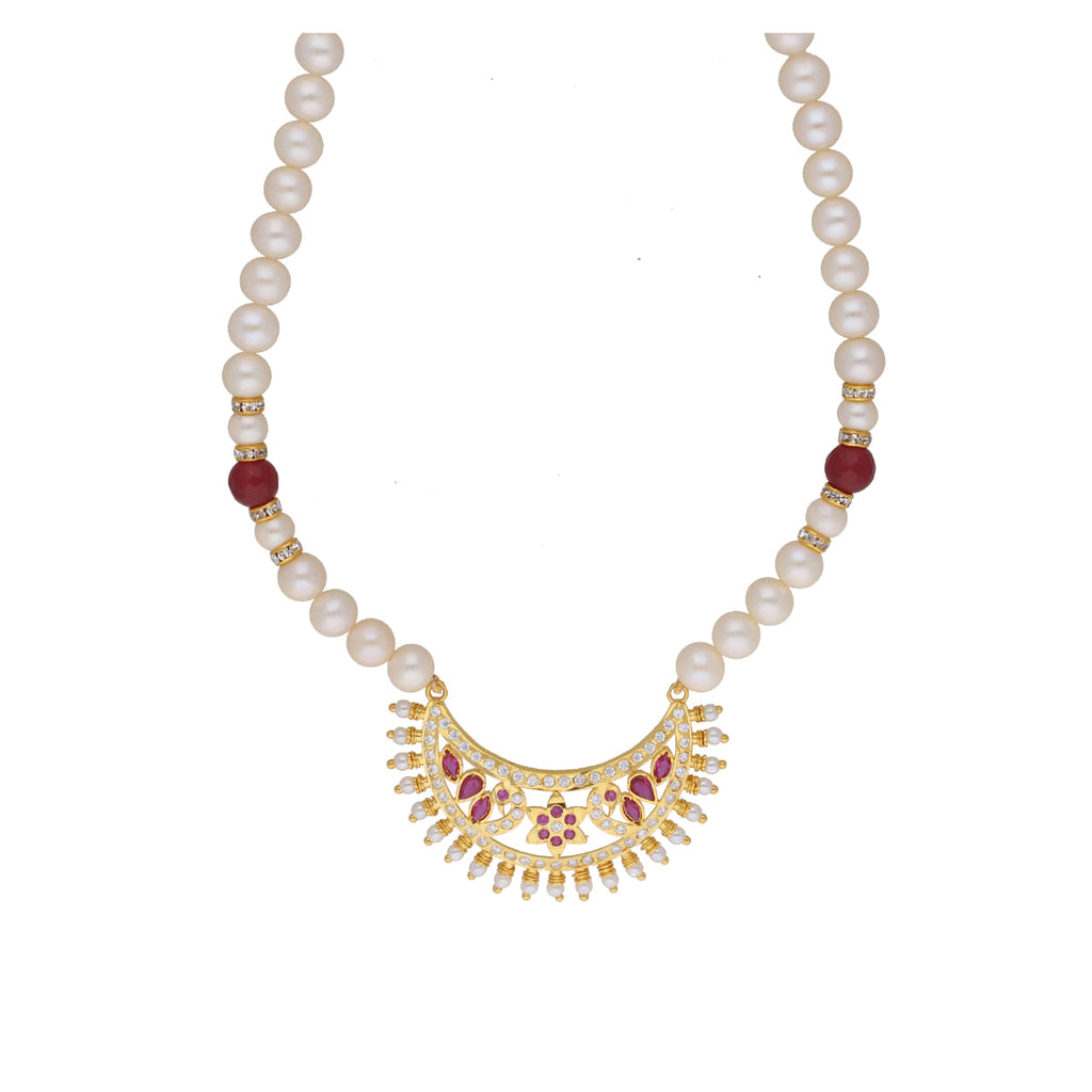 J Pearls Qayanat 1 Line Oval Pearl Necklaces - Real Pearl Jewelry - Distacart