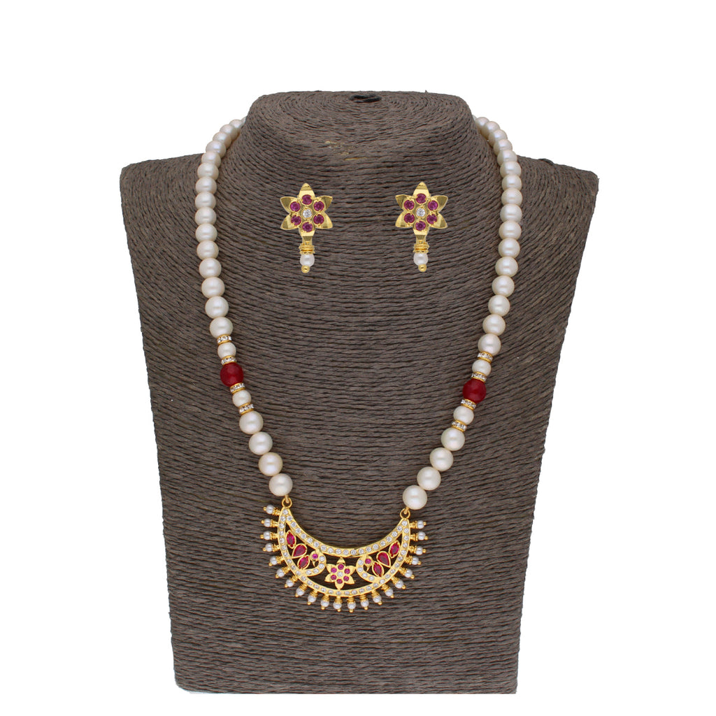 J Pearls Qayanat 1 Line Oval Pearl Necklaces - Real Pearl Jewelry - Distacart