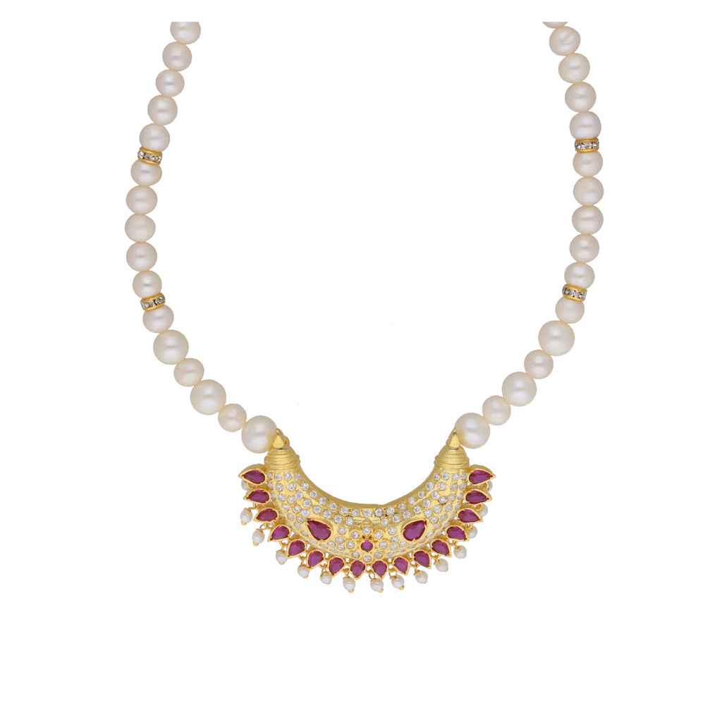 J Pearls Ehani 1 Line Oval Pearl Necklaces - Real Pearl Jewelry - Distacart