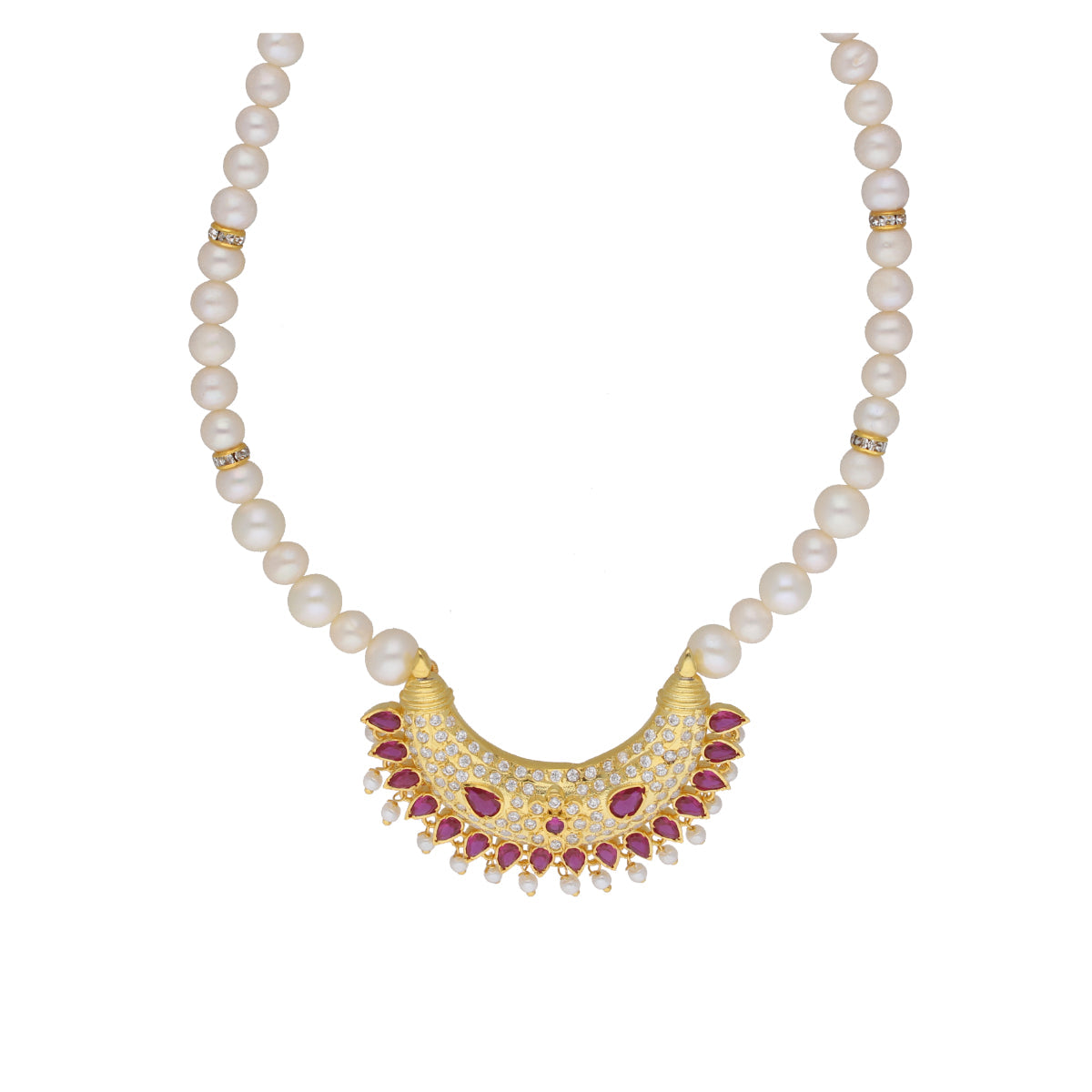 J Pearls Ehani 1 Line Oval Pearl Necklaces - Real Pearl Jewelry - Distacart