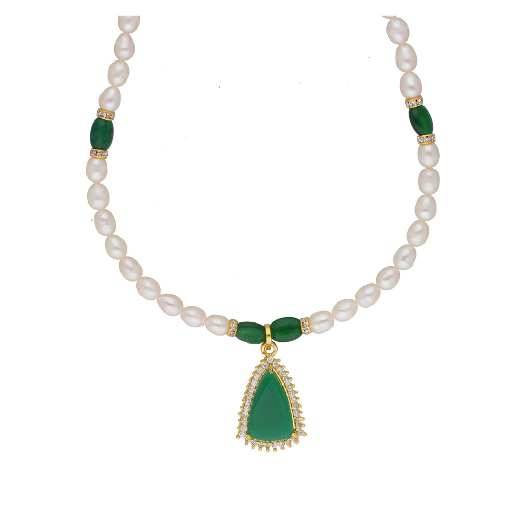 J Pearls Saanvi 1 Line Oval Pearl Set - Real Pearl Jewelry - Distacart