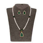 J Pearls Saanvi 1 Line Oval Pearl Set - Real Pearl Jewelry - Distacart