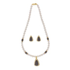 J Pearls Riya 1 Line Oval Pearl Set - Real Pearl Jewelry - Distacart