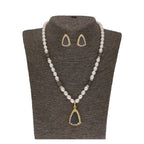 J Pearls Riya 1 Line Oval Pearl Set - Real Pearl Jewelry - Distacart