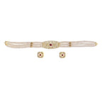 J Pearls Kyra 3 Lines Round Choker Set - Real Pearl Jewelry - Distacart