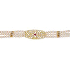 J Pearls Kyra 3 Lines Round Choker Set - Real Pearl Jewelry - Distacart