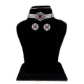 J Pearls Jabala 3 Lines Button Choker Set - Real Pearl Jewelry - Distacart
