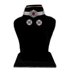 J Pearls Jabala 3 Lines Button Choker Set - Real Pearl Jewelry - Distacart