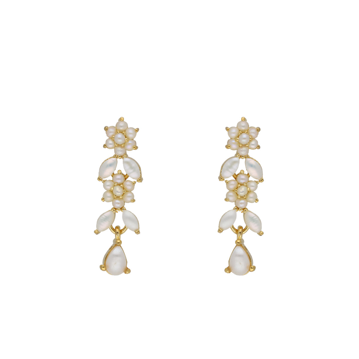 J Pearls Zara 1 Line Necklace Set - Real Pearl Jewelry - Distacart