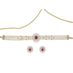 J Pearls Kashvi Pearl Choker - Real Pearl Jewelry - Distacart