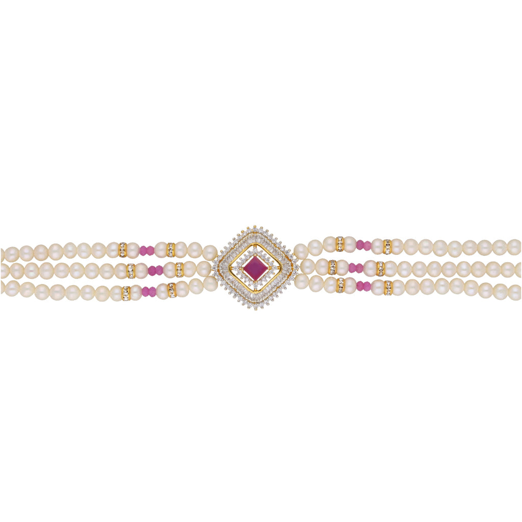 J Pearls Falguni Pearl Choker - Real Pearl Jewelry - Distacart