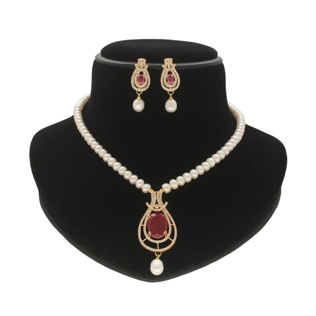 J Pearls Sparkle Pearl Necklace Set