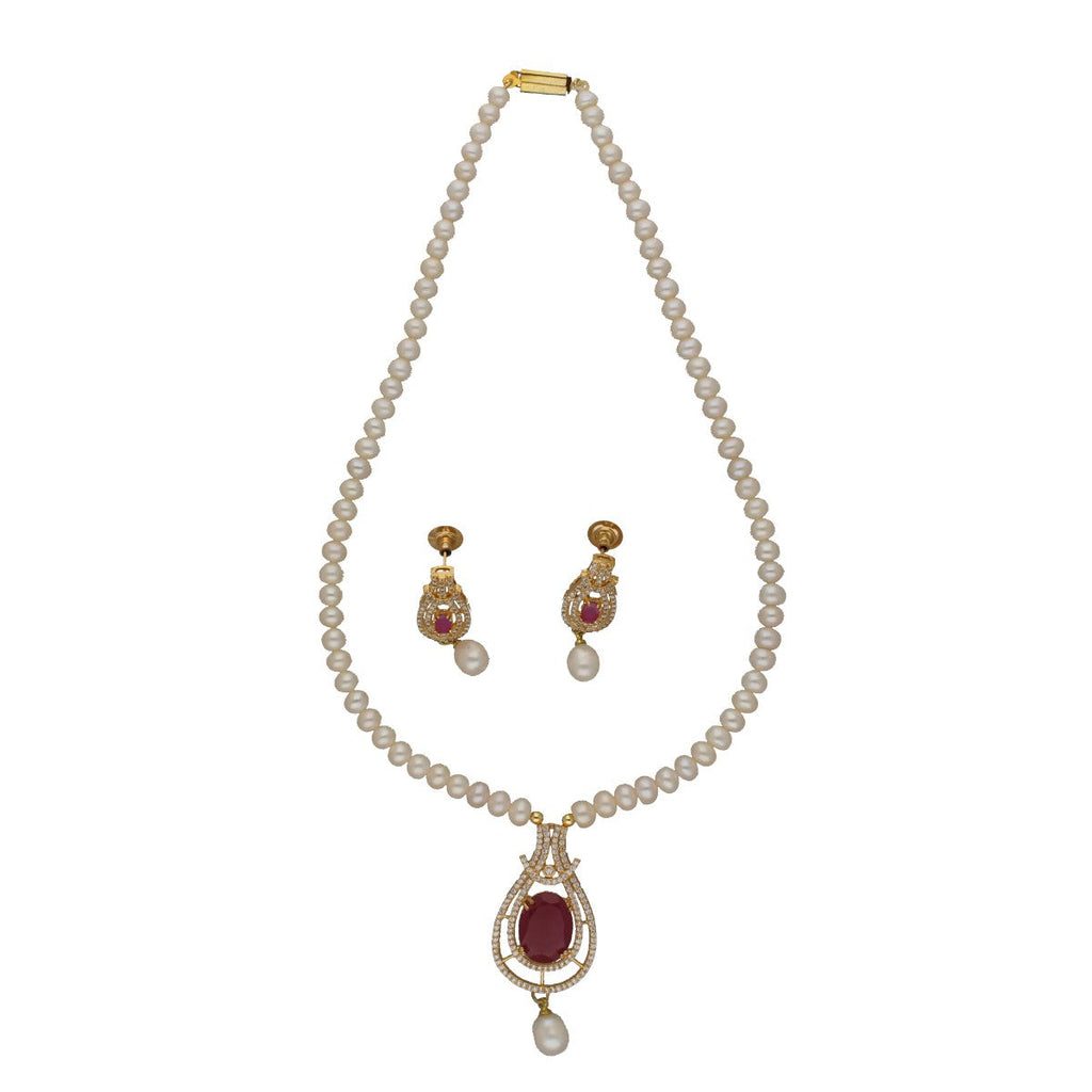 J Pearls Sparkle Pearl Necklace Set
