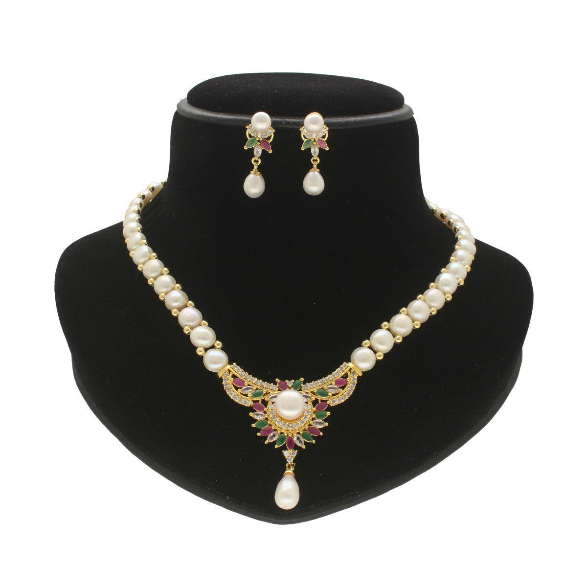 J Pearls Glittering Pearl Necklace Set