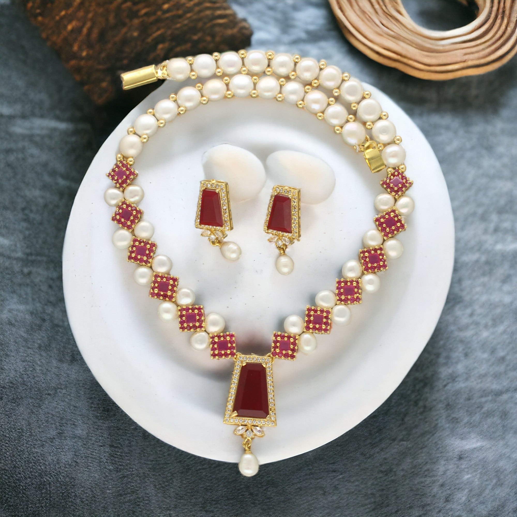 J Pearls Elegance Pearl Necklace Set