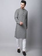 Even Apparels Multi Pure Cotton Men's Kurta With Band Collar - Distacart