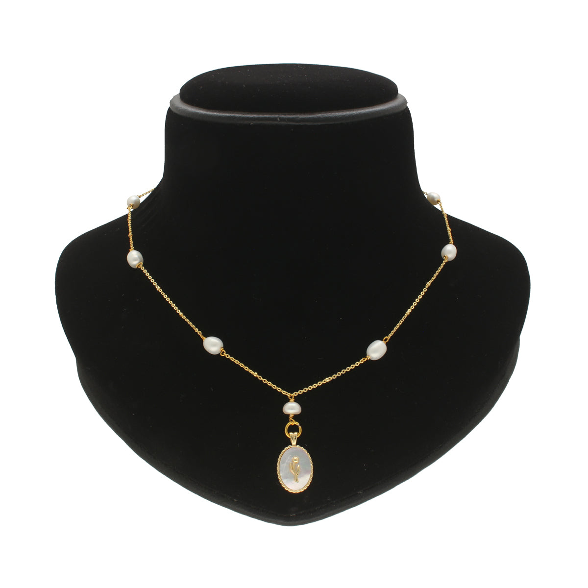 J Pearls Flower Oval Pearl Pendant Set