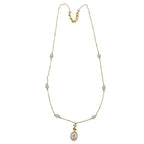 J Pearls Flower Oval Pearl Pendant Set