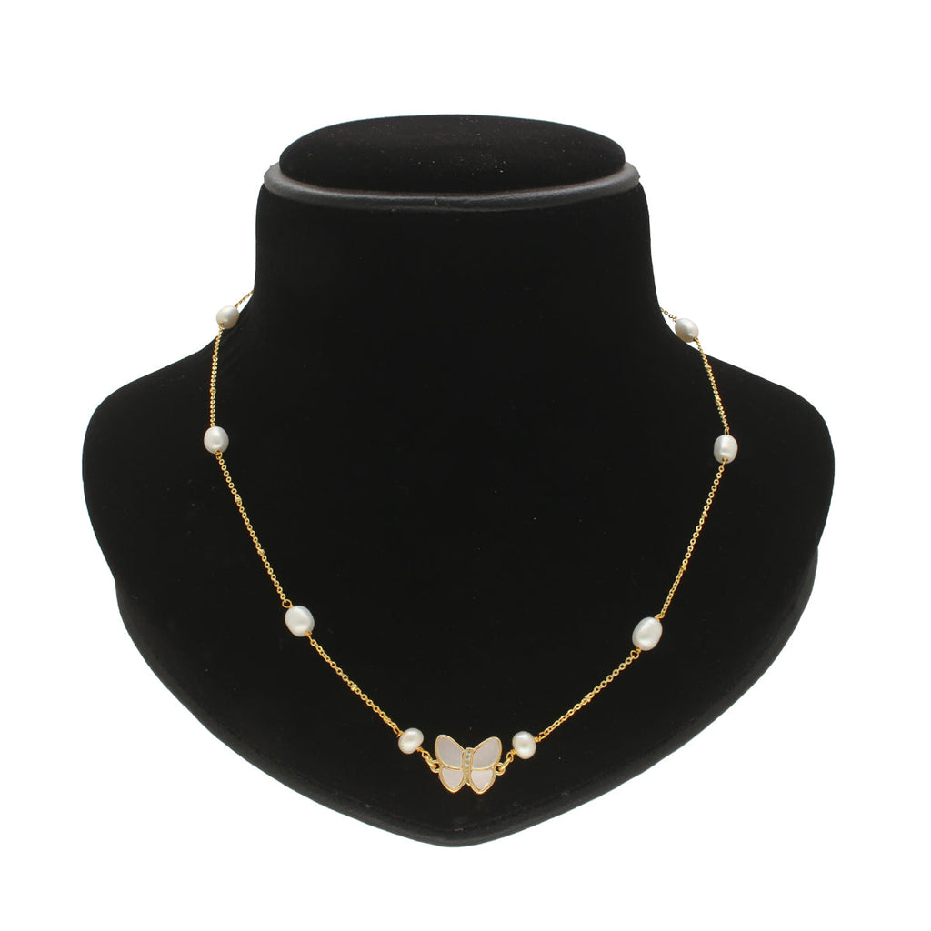 J Pearls ButterFly Pearl Pendant Set