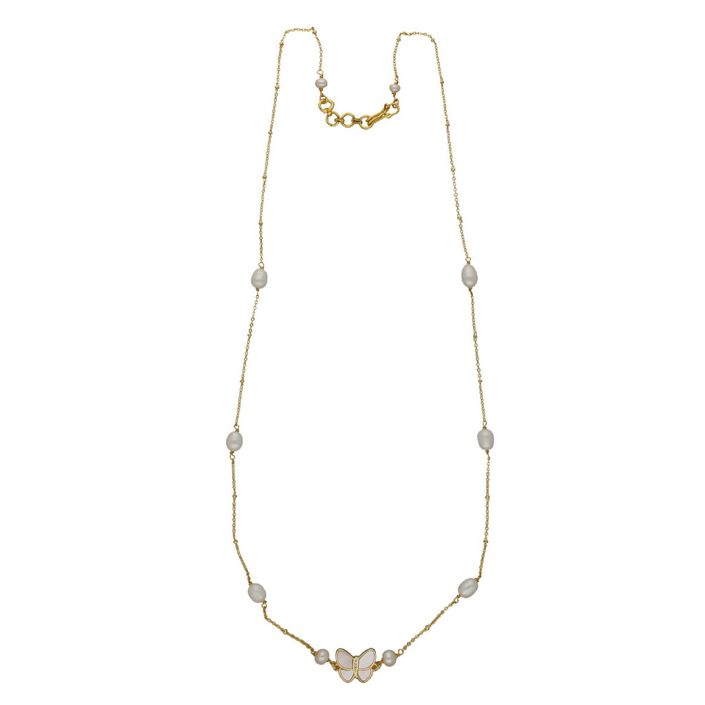 J Pearls ButterFly Pearl Pendant Set