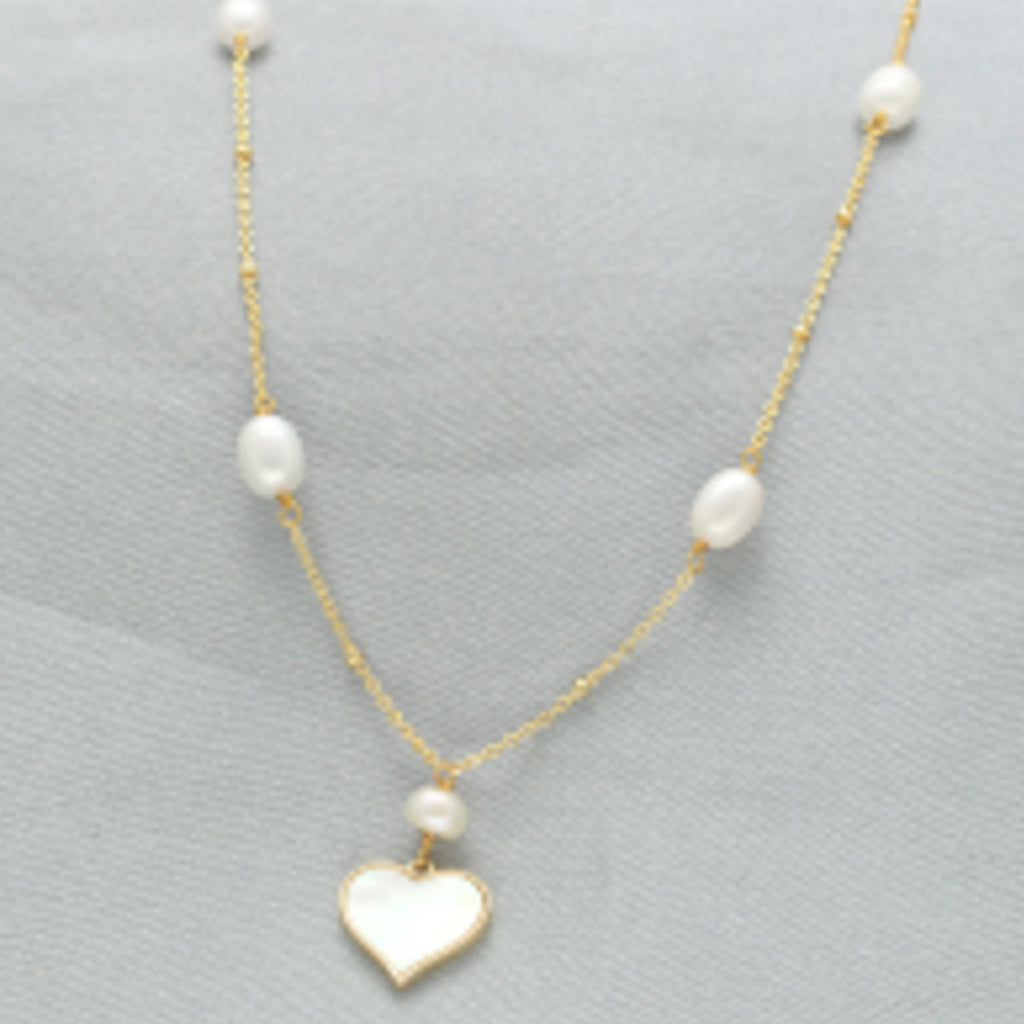 J Pearls Heart Pearl Pendant Set