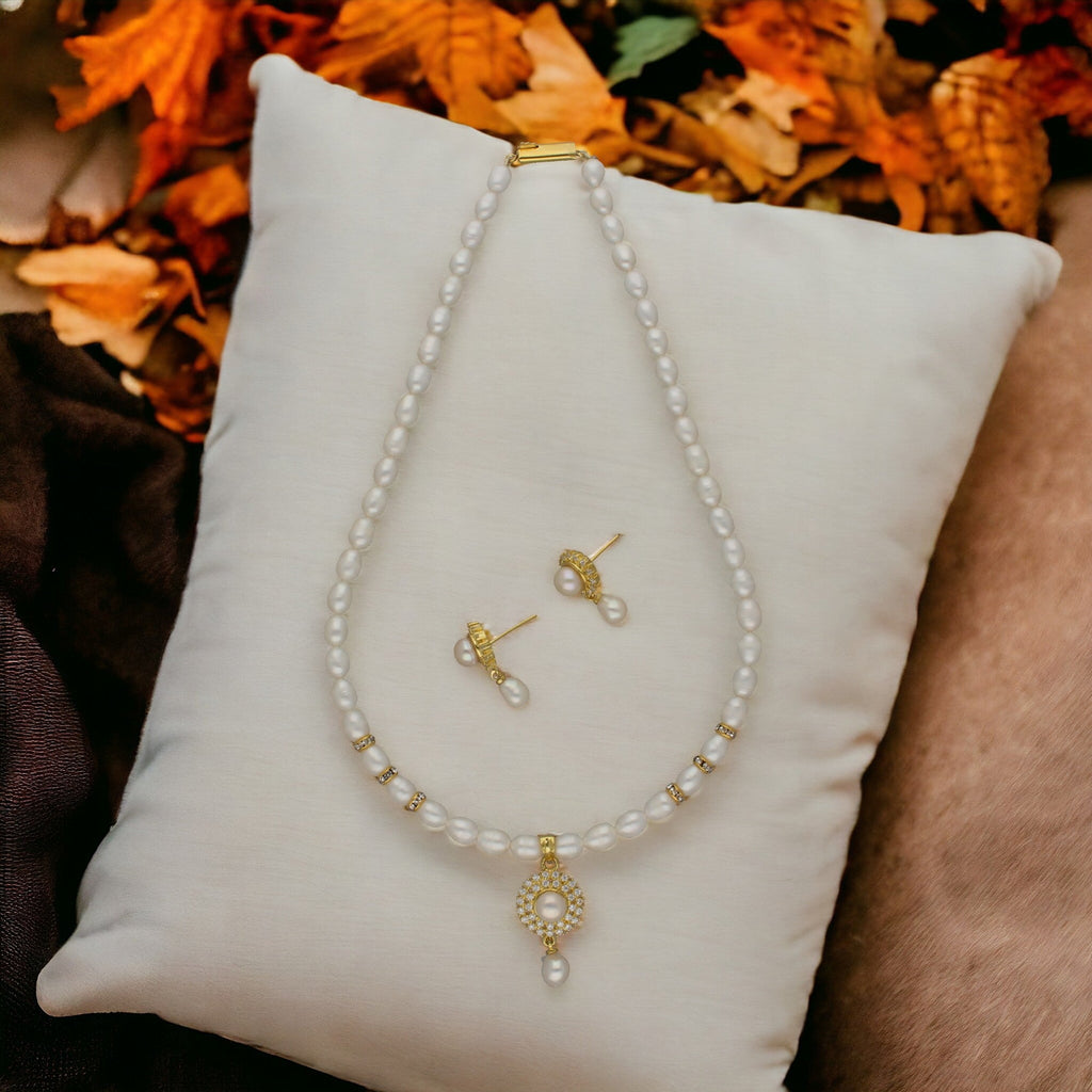 J Pearls Flora Pearl Pendant Set