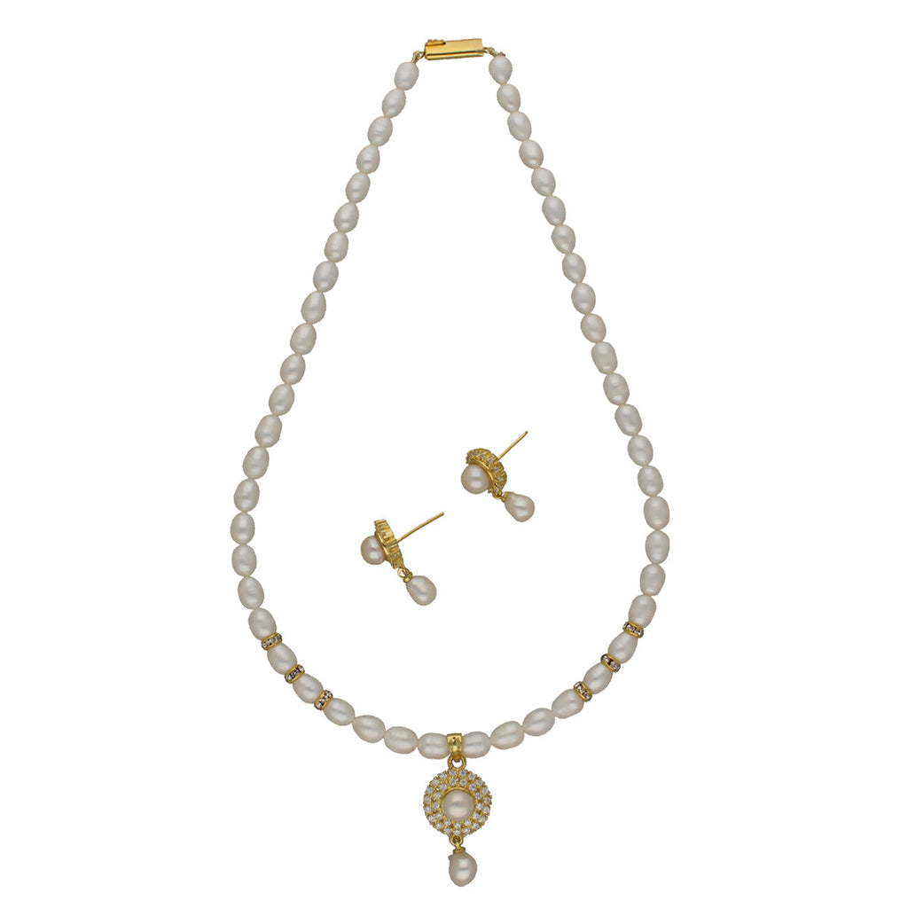 J Pearls Flora Pearl Pendant Set