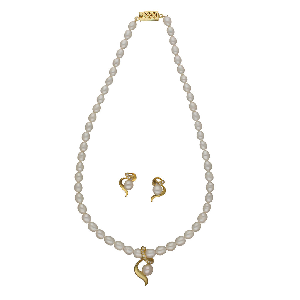 J Pearls Abha Pearl Pendant Set