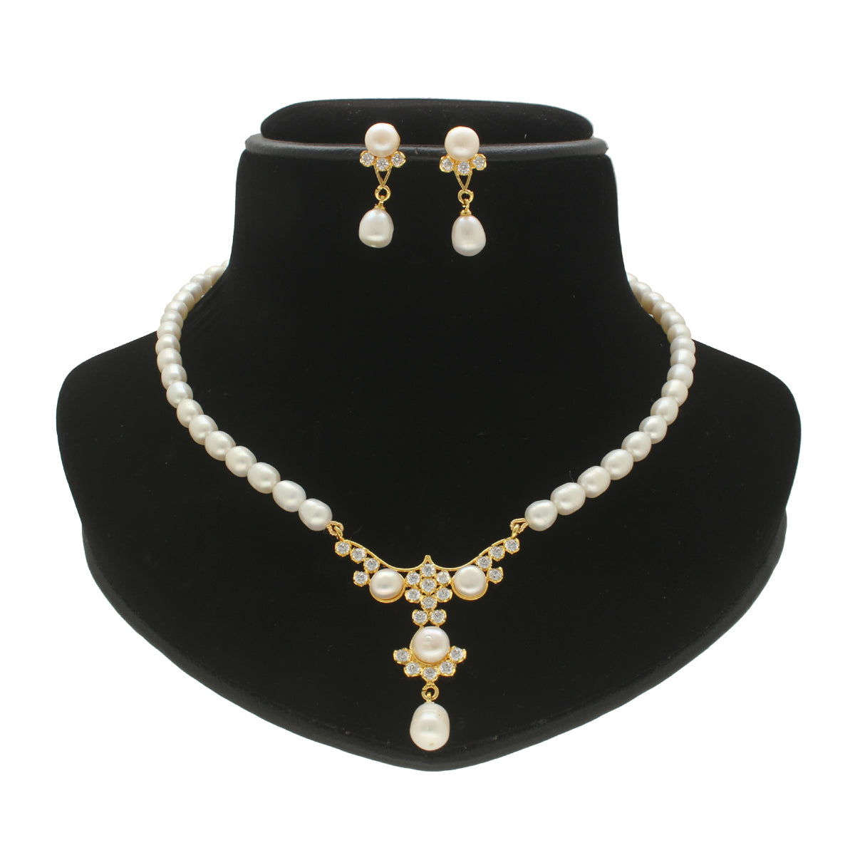 J Pearls Sanjitha Pearl Pendant Set