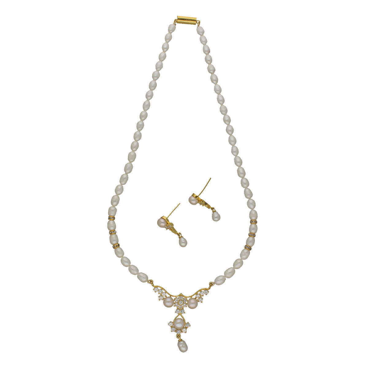 J Pearls Sanjitha Pearl Pendant Set