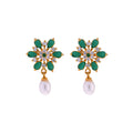 J Pearls Green Designer Earrings - Real Pearl Jewelry - Distacart