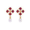 J Pearls Flower Drop Earrings - Real Pearl Jewelry - Distacart