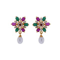 J Pearls Colorful Sitara Drop Earrings - Real Pearl Jewelry - Distacart