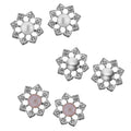 J Pearls Combo Of 3 Pairs Flower Shining Earrings - Real Pearl Jewelry - Distacart