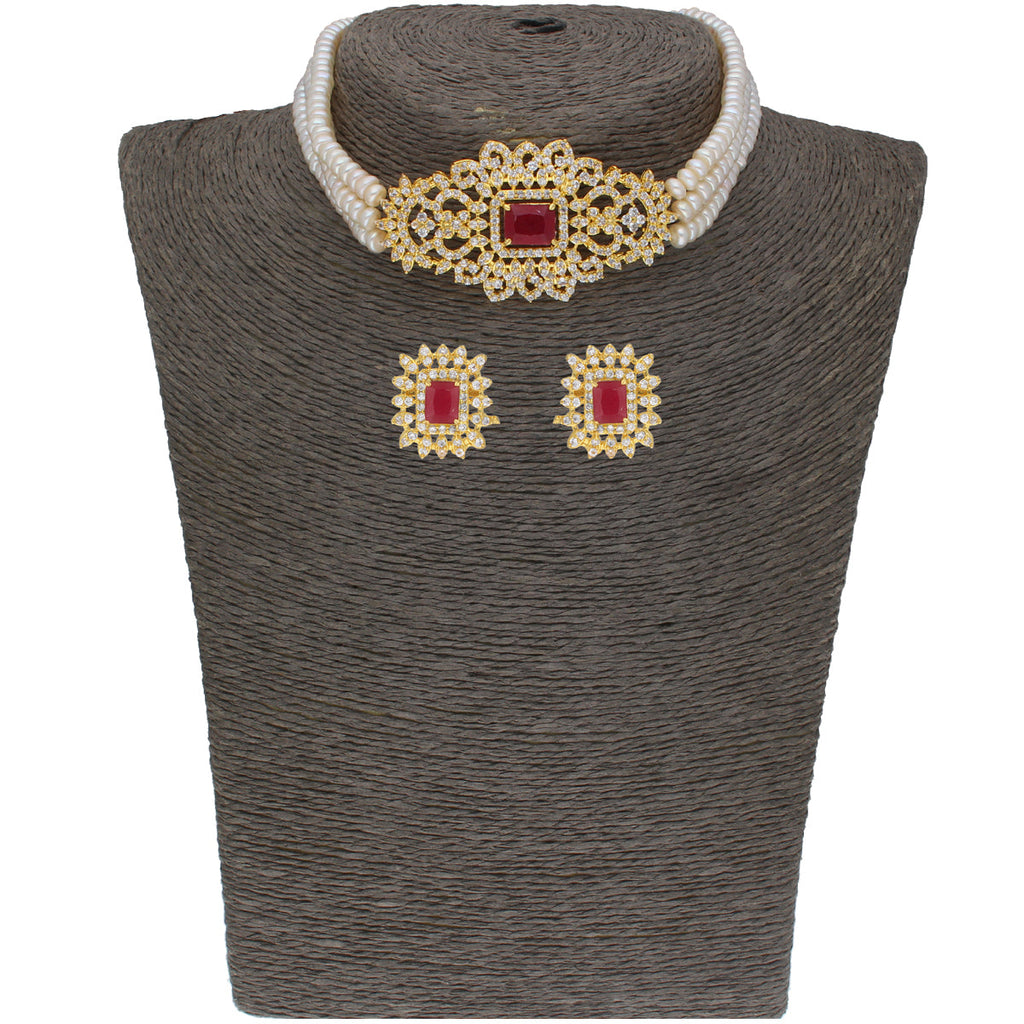 J Pearls Charming Pearl Choker - Real Pearl Jewelry - Distacart