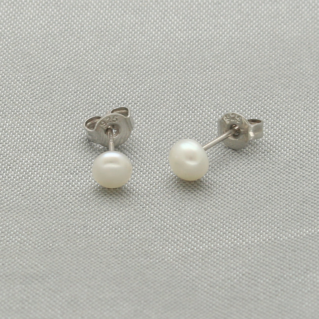 J Pearls Couture 925 Silver Stud Earrings - Distacart