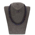 J Pearls 2 Line Black Oval Pearl Set - Real Pearl Jewelry - Distacart