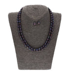J Pearls 2 Line Black Oval Pearl Set - Real Pearl Jewelry - Distacart
