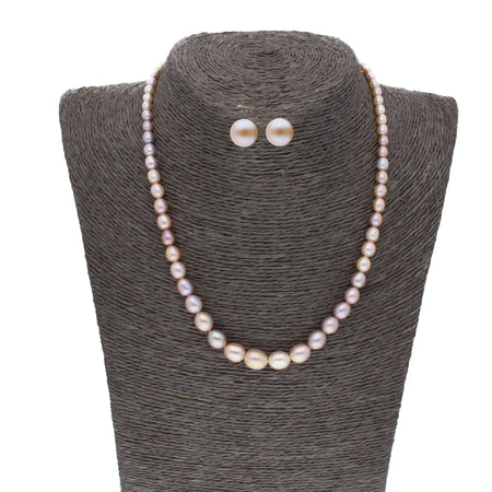 J Pearls Single Line Graded Pearl Set - Real Pearl Jewelry