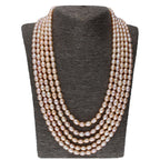 J Pearls 5 Line Oval Pearl Set - Real Pearl Jewelry - Distacart