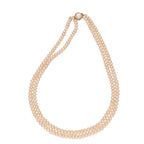 J Pearls 2 Line Button Peach Pearl Set - Real Pearl Jewelry - Distacart