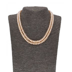 J Pearls 2 Line Button Peach Pearl Set - Real Pearl Jewelry - Distacart