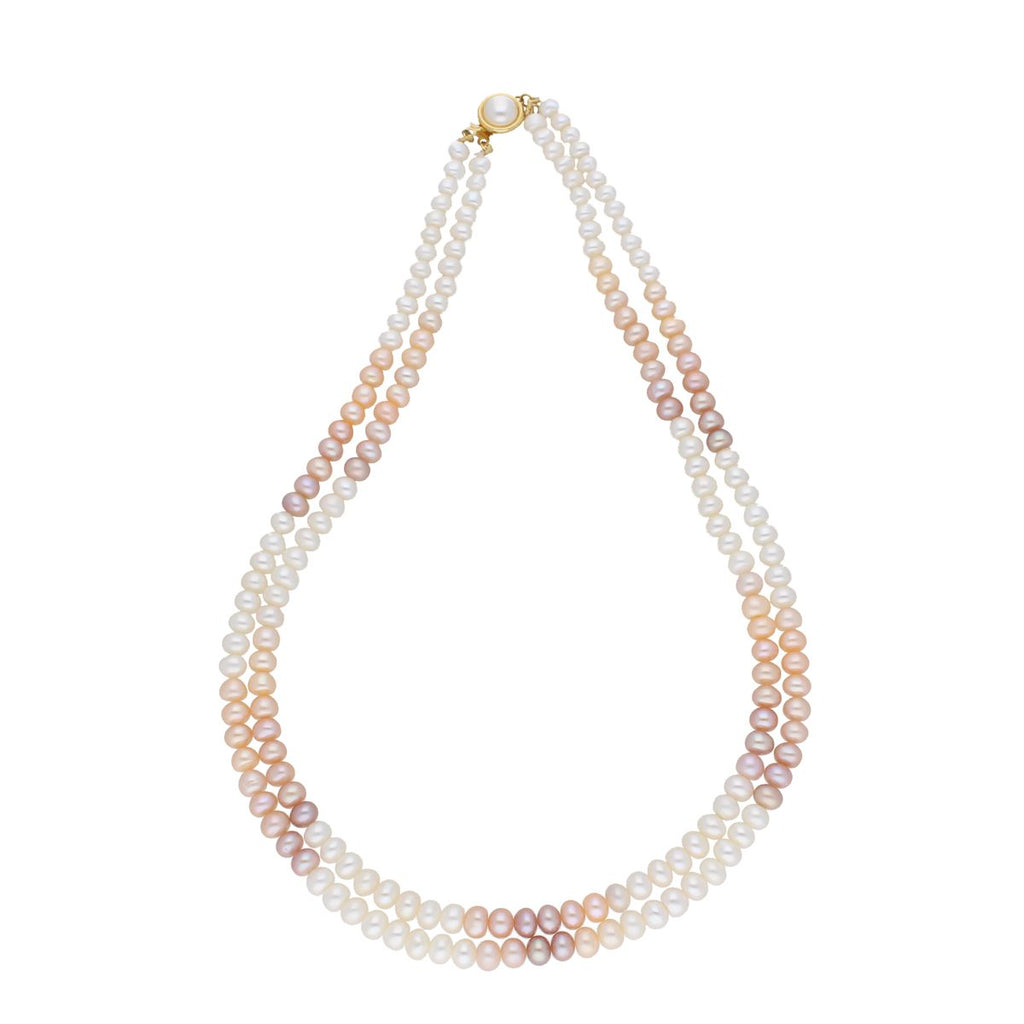 J Pearls 2 Line Mutli-Color Button Pearl Set - Real Pearl Jewelry - Distacart