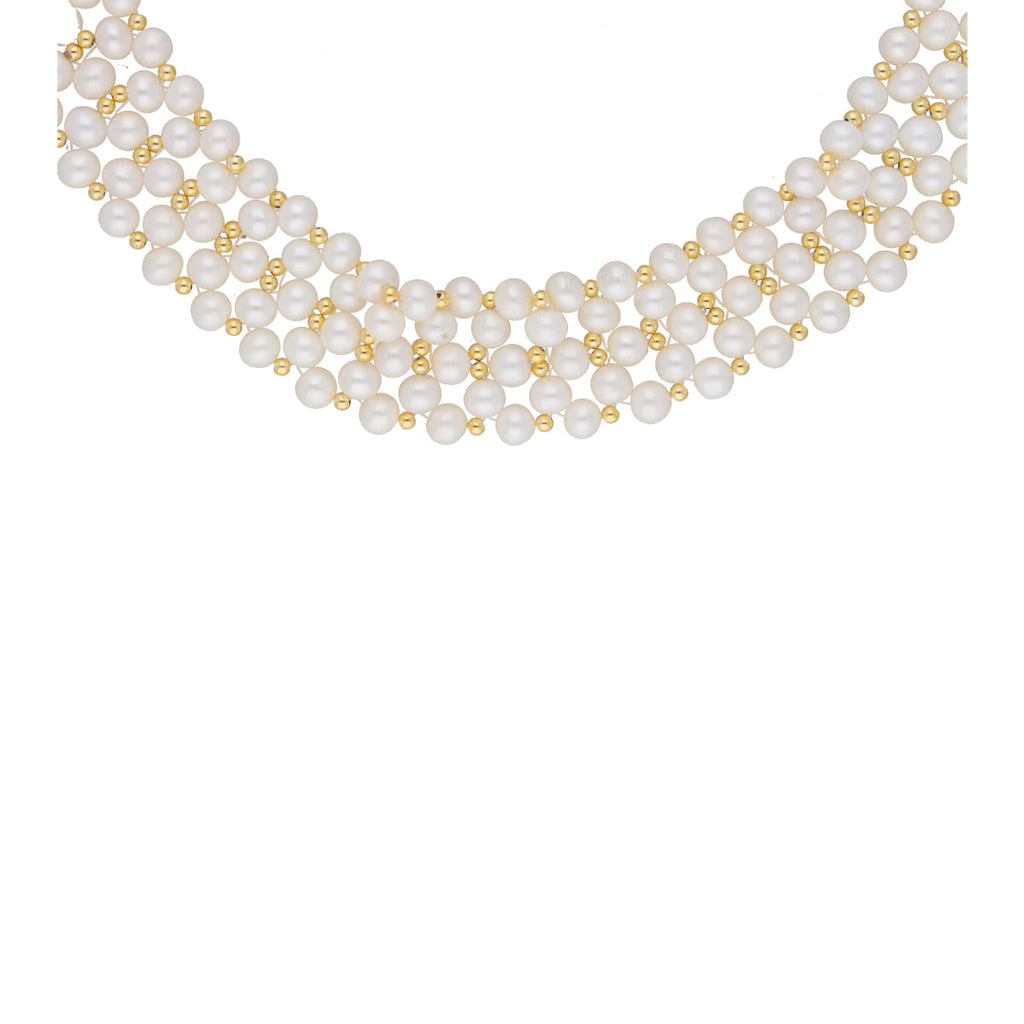 J Pearls Daisy Pearl Choker - Real Pearl Jewelry - Distacart