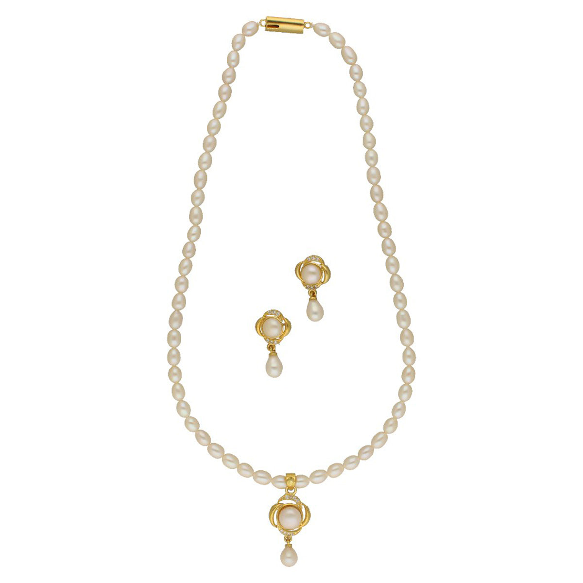 J Pearls Gleaming Pearl Necklace Set