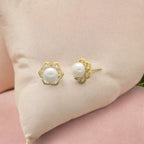 J Pearls Floral Pearl Earrings - Distacart