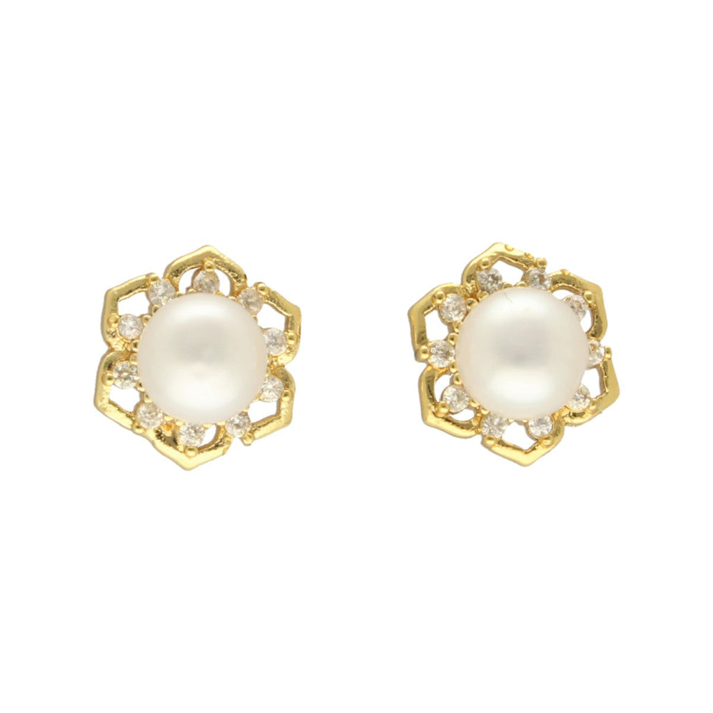 J Pearls Floral Pearl Earrings - Distacart